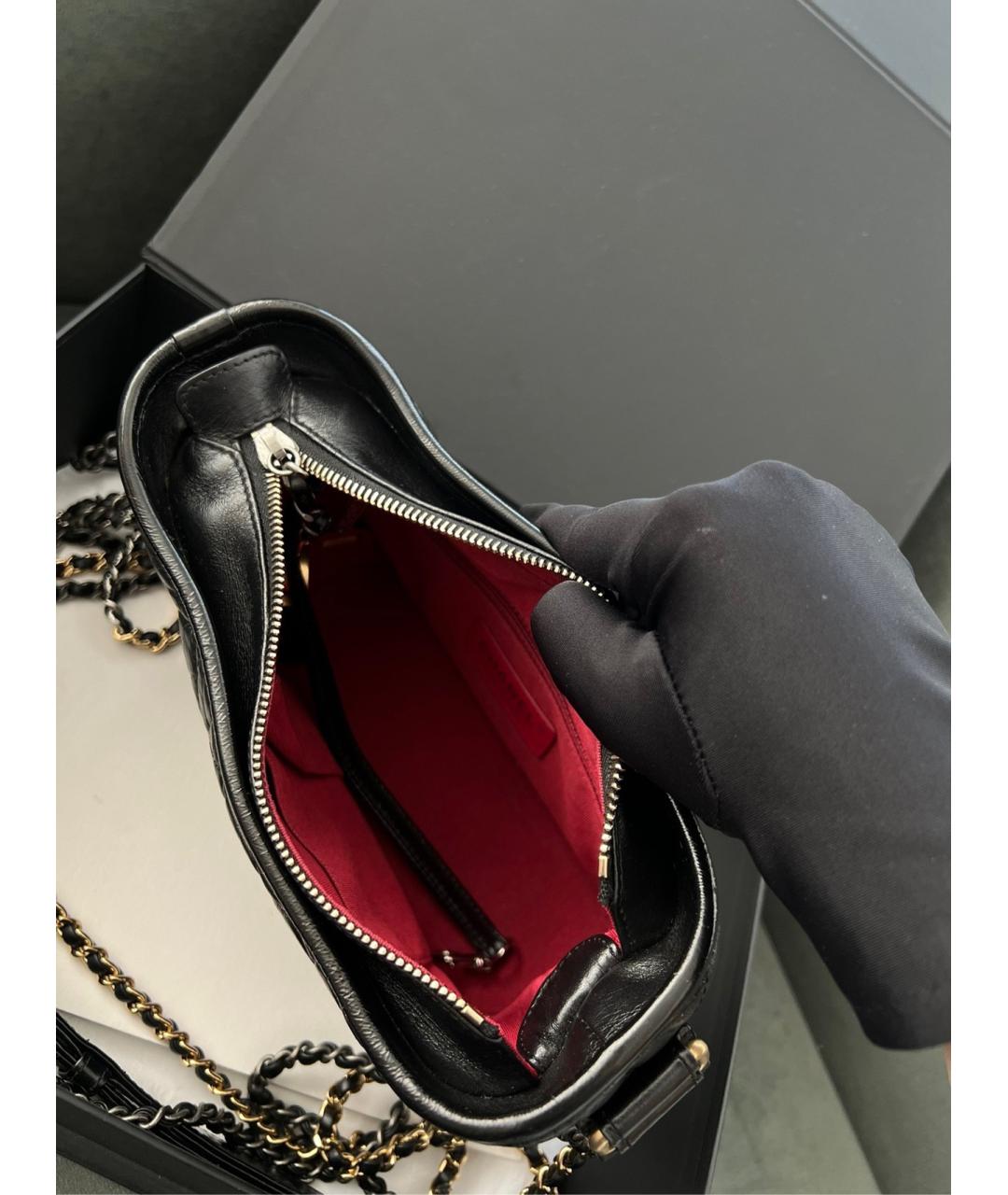 CHANEL Черная кожаная сумка через плечо, фото 7