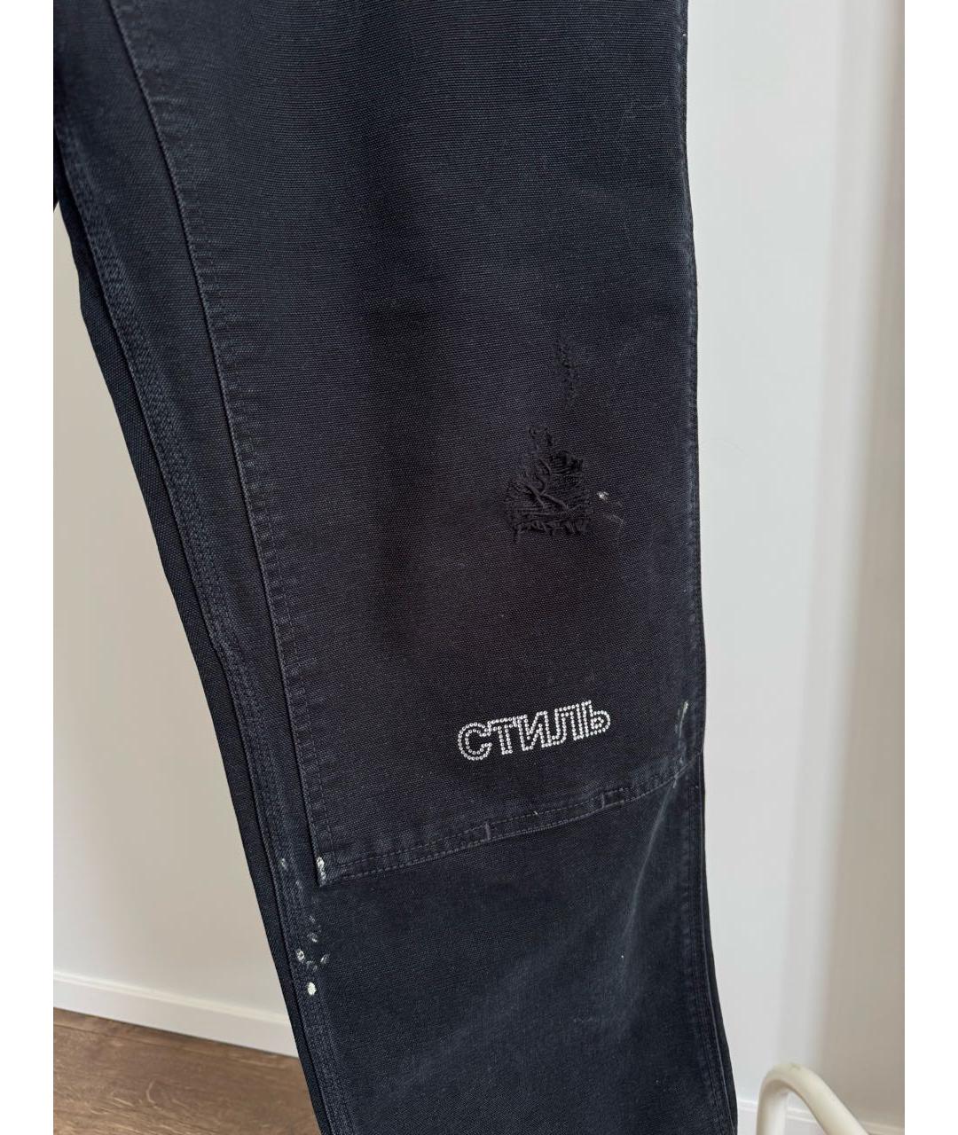 HERON PRESTON Черные хлопковые прямые джинсы, фото 4