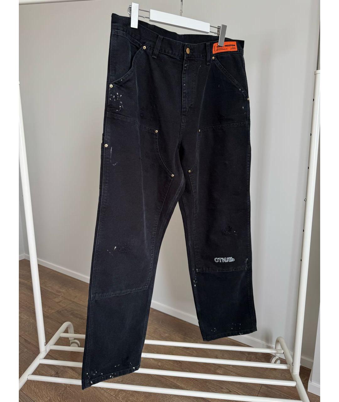 HERON PRESTON Черные хлопковые прямые джинсы, фото 2