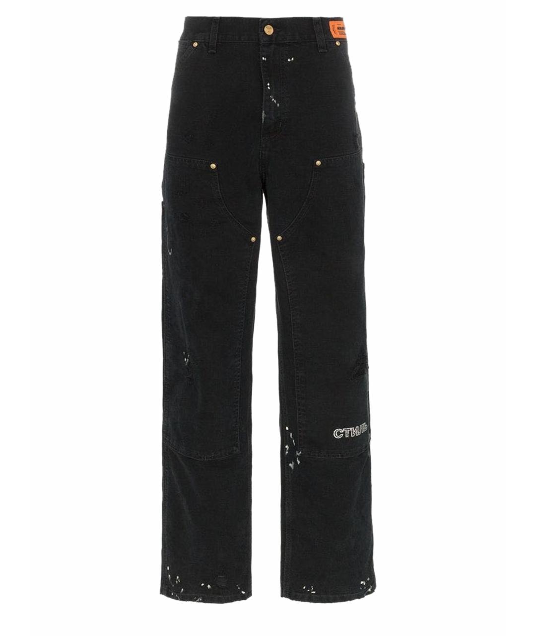 HERON PRESTON Черные хлопковые прямые джинсы, фото 1