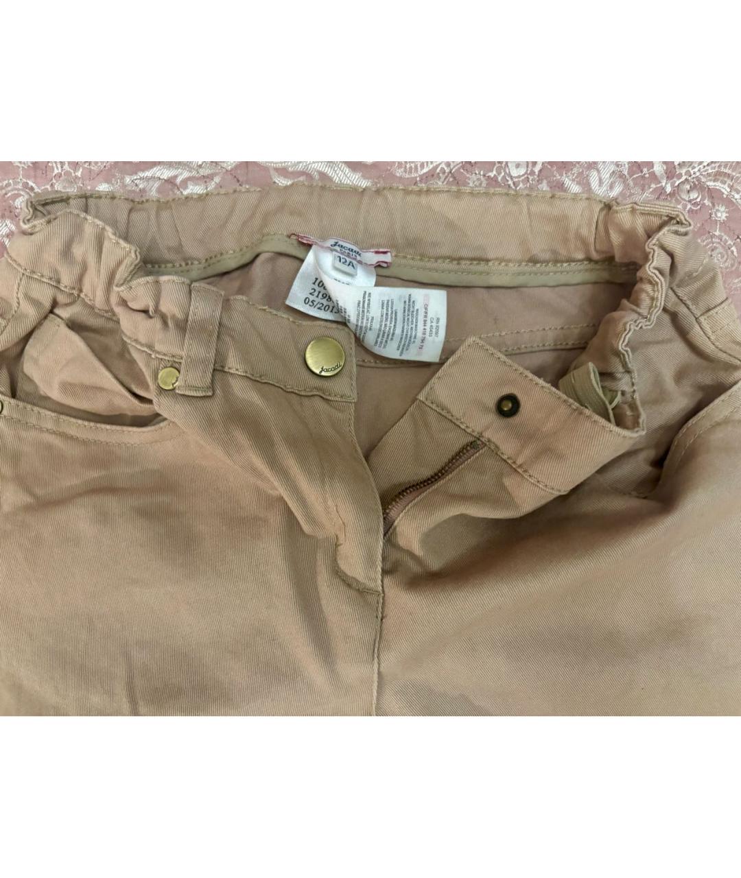 JACADI Бежевые хлопковые детские джинсы, фото 3