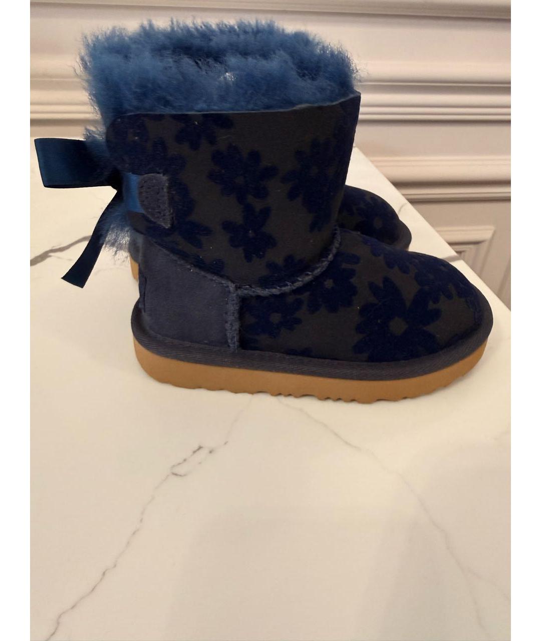 UGG AUSTRALIA Темно-синие замшевые сапоги, фото 5