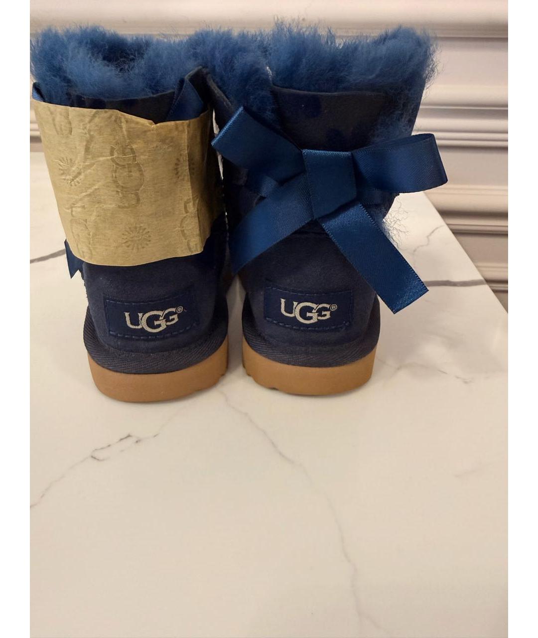 UGG AUSTRALIA Темно-синие замшевые сапоги, фото 2