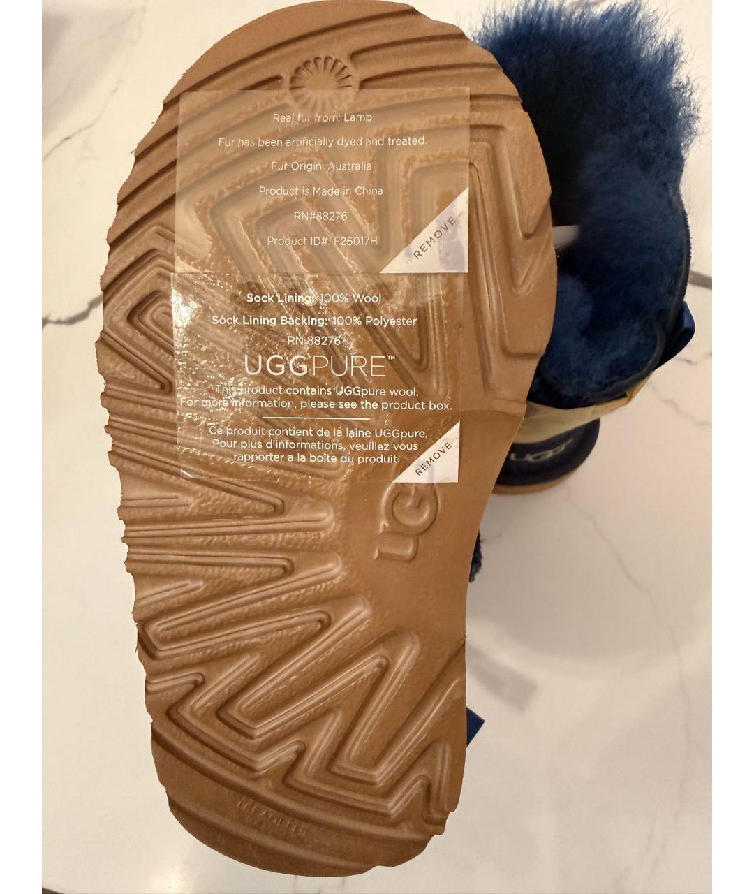 UGG AUSTRALIA Темно-синие замшевые сапоги, фото 3