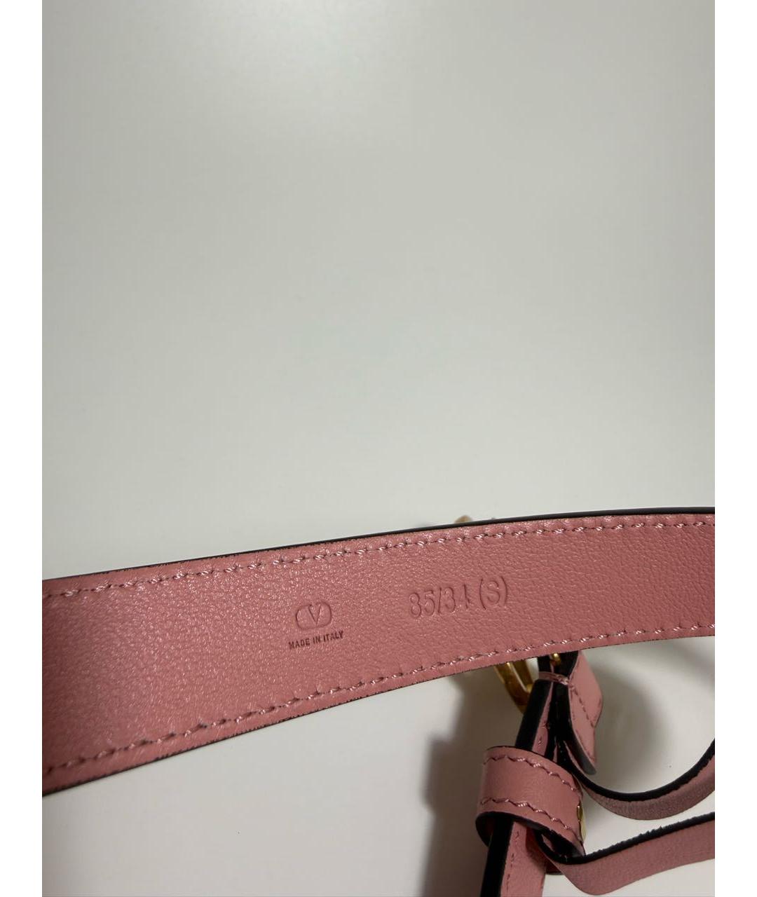 VALENTINO Розовый кожаный ремень, фото 3