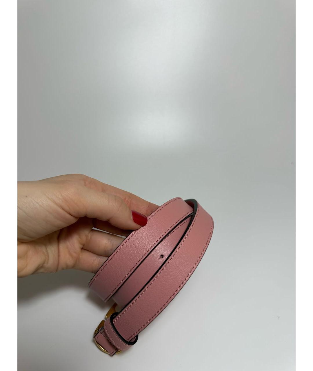 VALENTINO Розовый кожаный ремень, фото 2