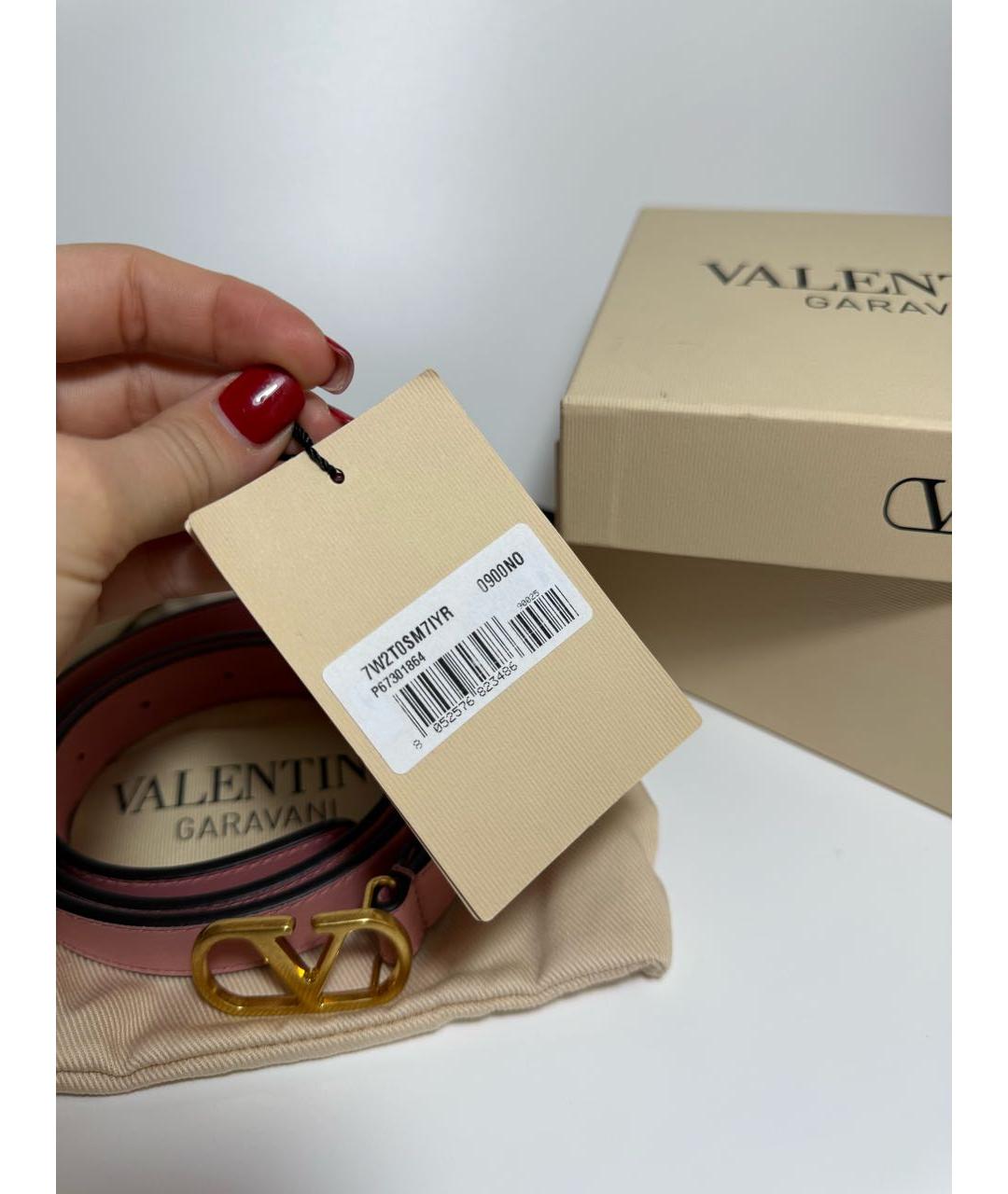 VALENTINO Розовый кожаный ремень, фото 4
