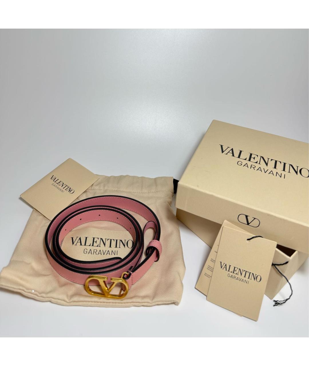VALENTINO Розовый кожаный ремень, фото 5