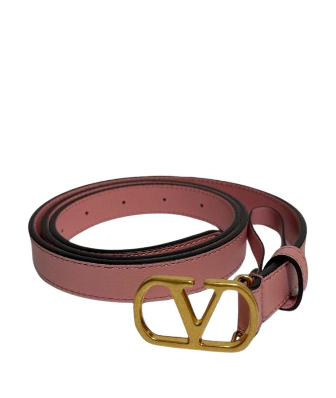 VALENTINO Розовый кожаный ремень, фото 1
