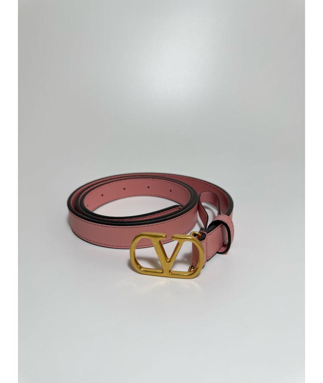VALENTINO Розовый кожаный ремень, фото 6