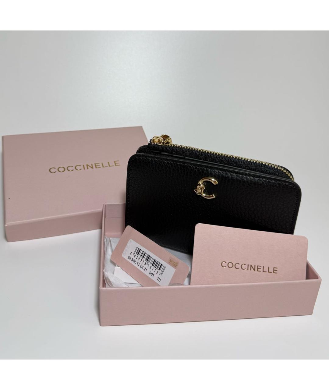 COCCINELLE Черный кожаный кошелек, фото 5