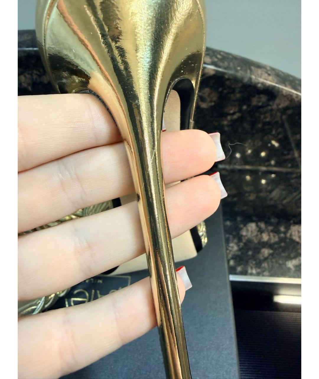 ALEVI Золотые мюли из лакированной кожи, фото 7