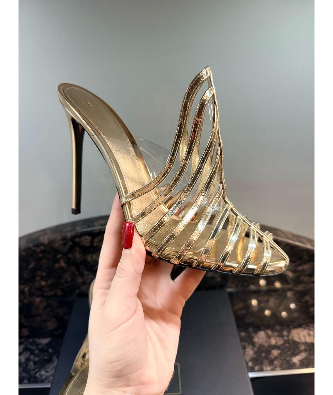 ALEVI Золотые мюли из лакированной кожи, фото 6