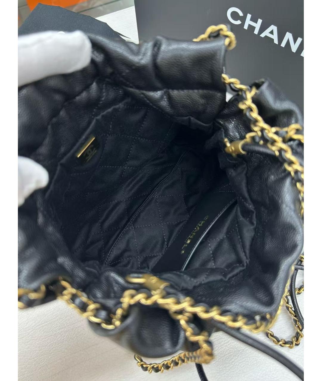 CHANEL Черная кожаная сумка через плечо, фото 5