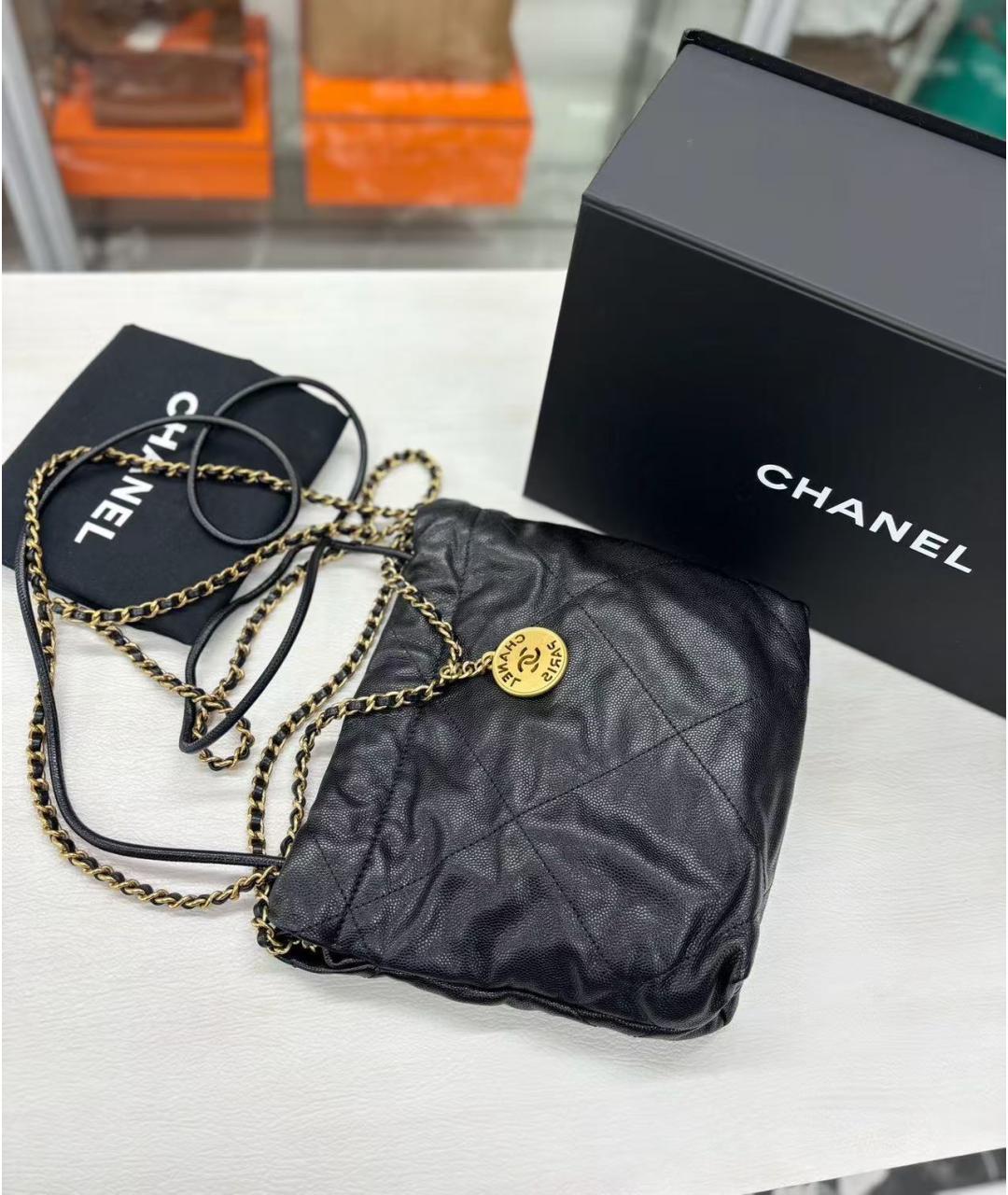 CHANEL Черная кожаная сумка через плечо, фото 3