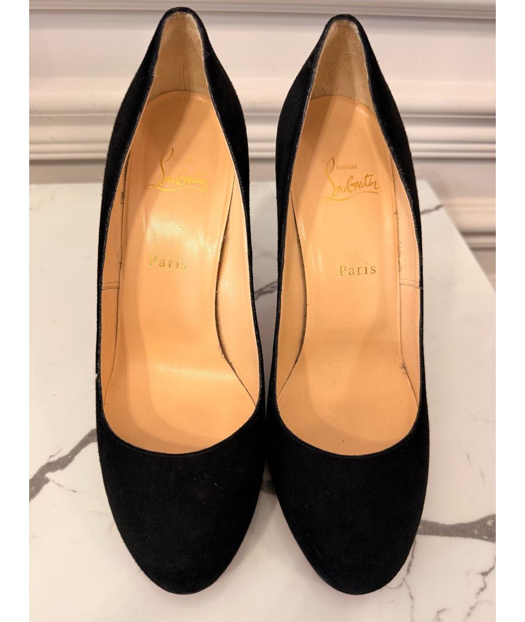 CHRISTIAN LOUBOUTIN Черные замшевые туфли, фото 2