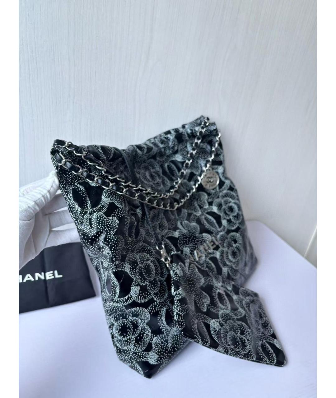 CHANEL Черная кожаная сумка тоут, фото 4