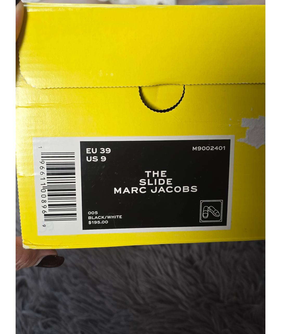 MARC JACOBS Черные кожаные шлепанцы, фото 9