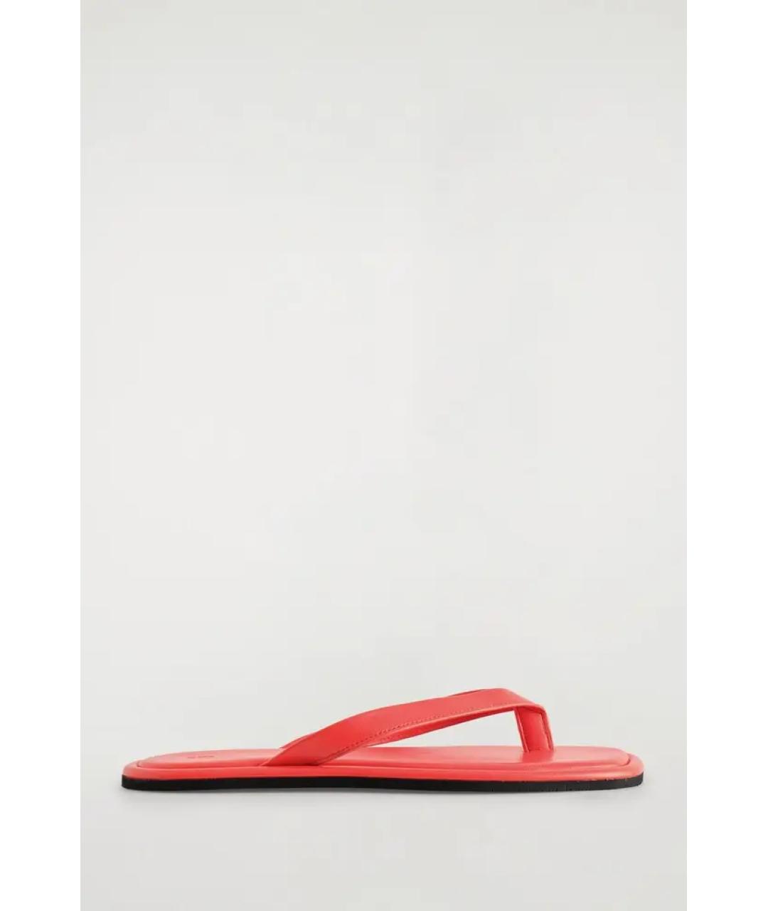 COS Красные кожаные шлепанцы, фото 7