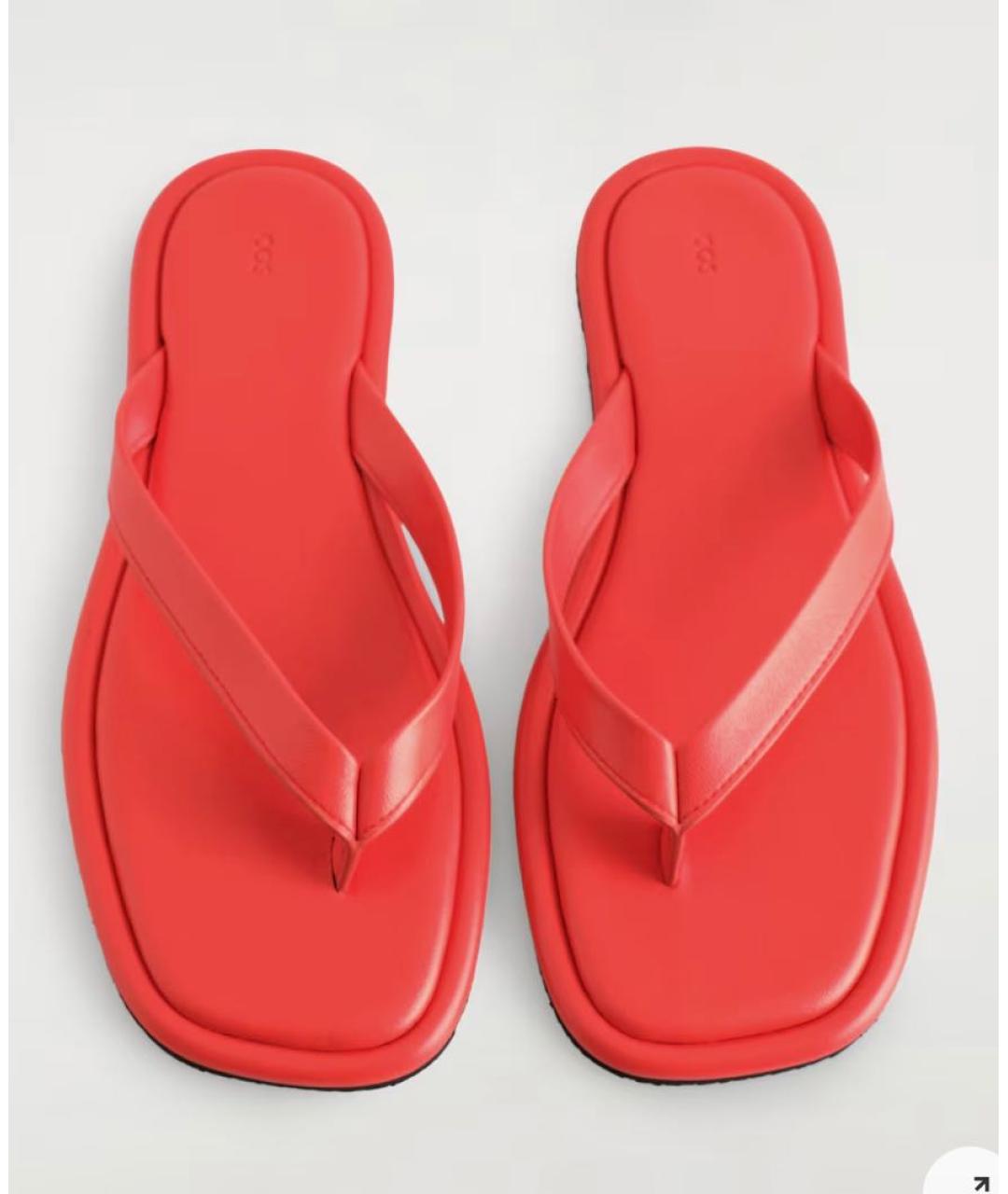 COS Красные кожаные шлепанцы, фото 3