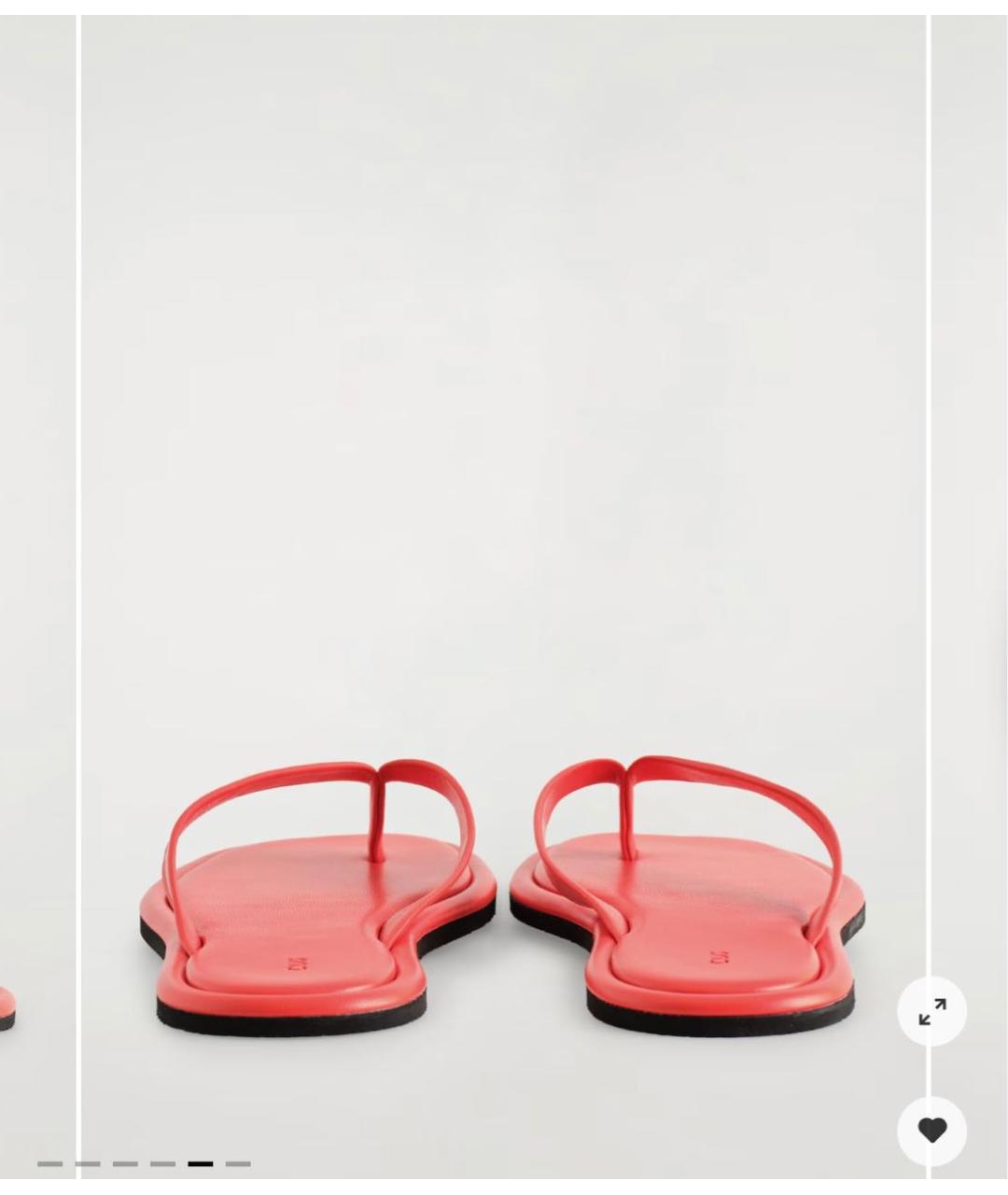 COS Красные кожаные шлепанцы, фото 6