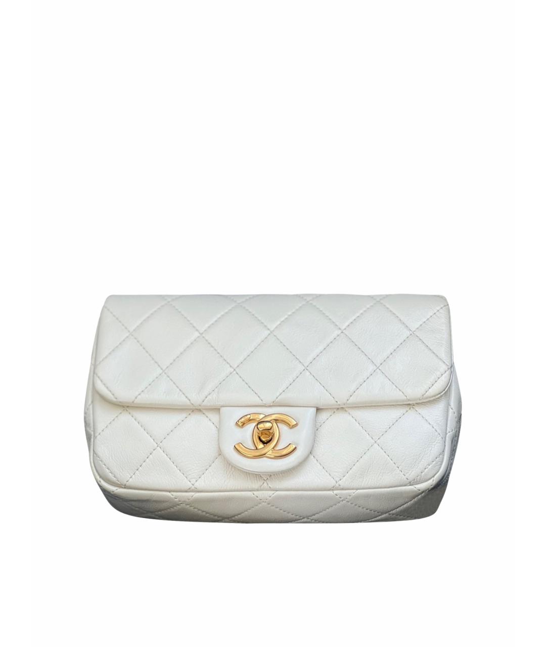 CHANEL Белая кожаная сумка через плечо, фото 1