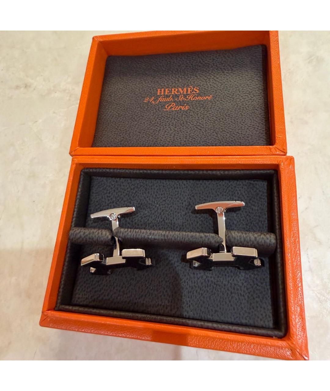 HERMES Черные керамические запонки, фото 7