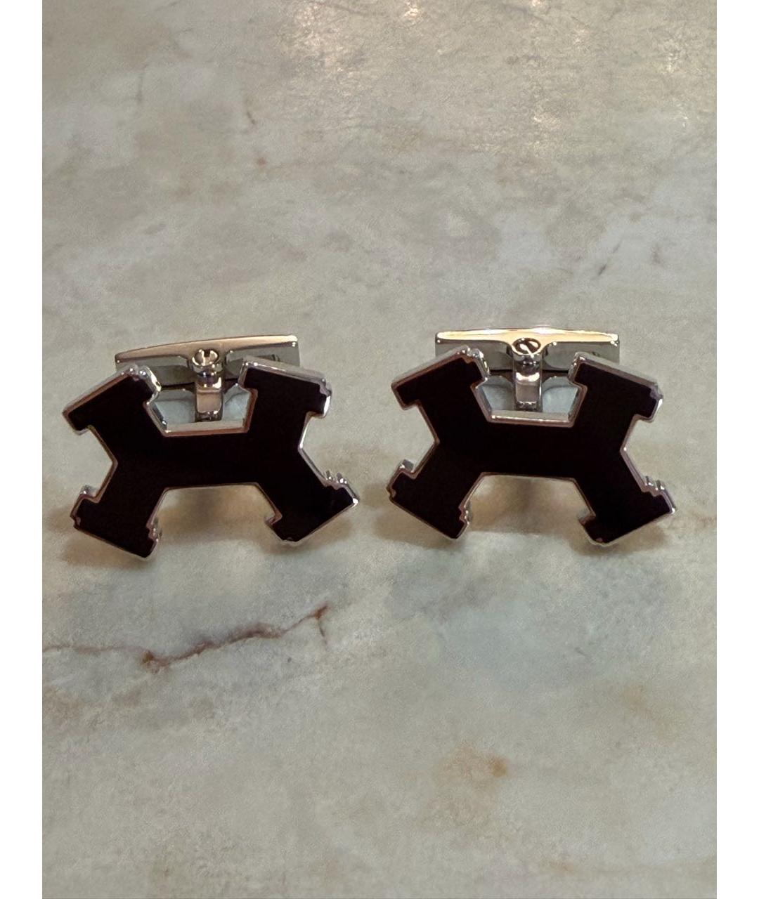HERMES Черные керамические запонки, фото 9
