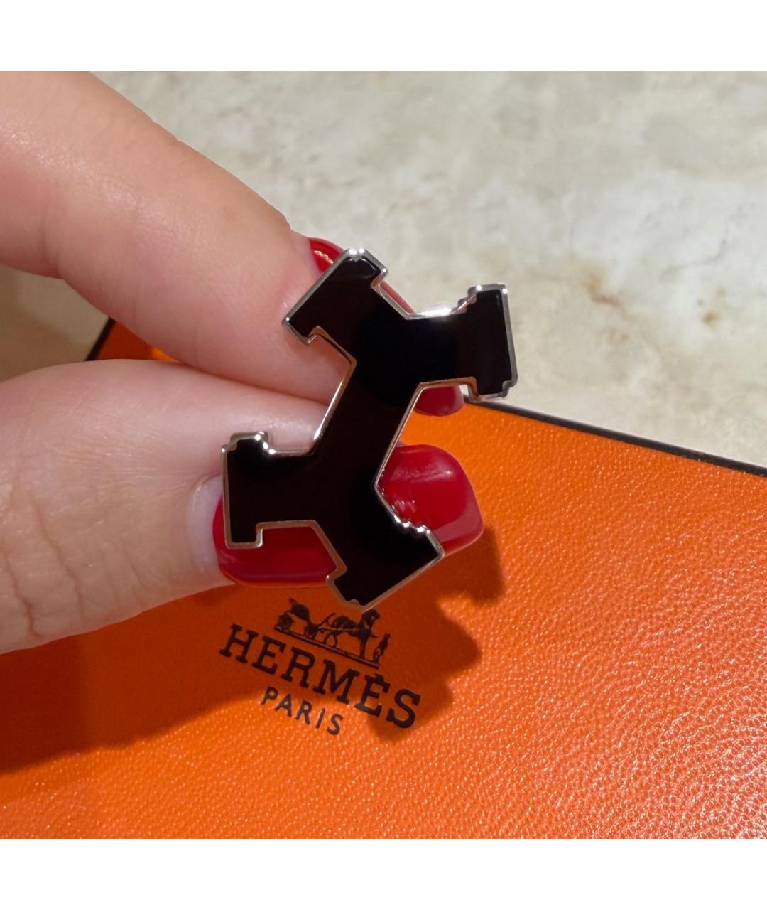 HERMES Черные керамические запонки, фото 3