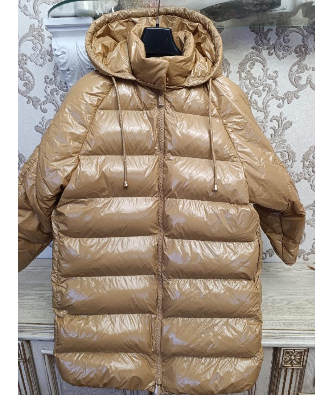PINKO Горчичный полиэстеровый пуховик, фото 5