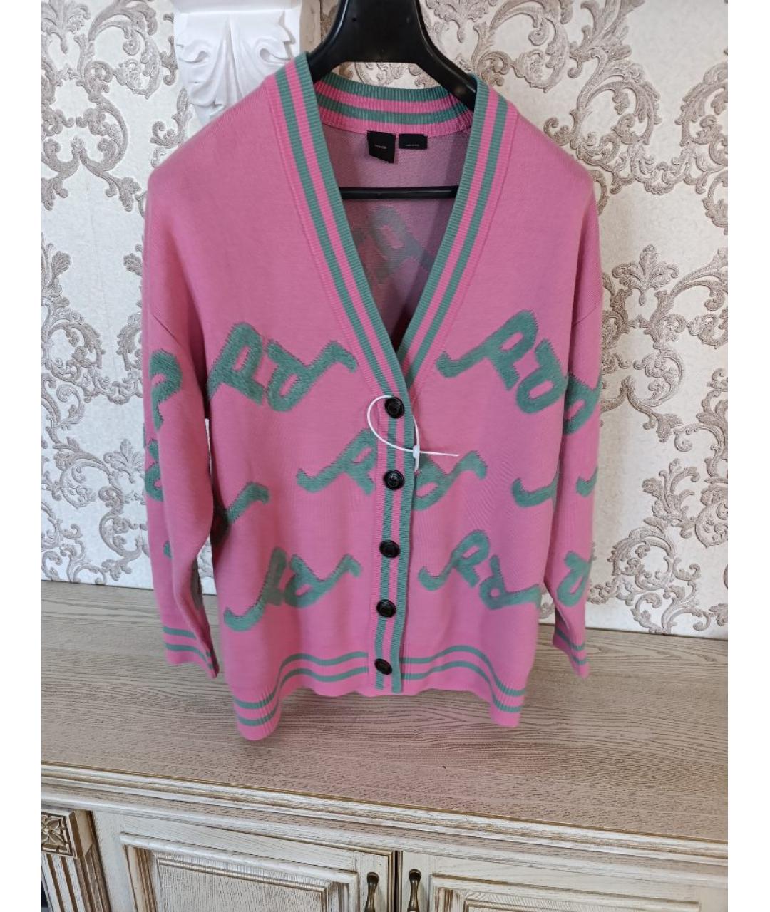 PINKO Розовый вискозный кардиган, фото 5