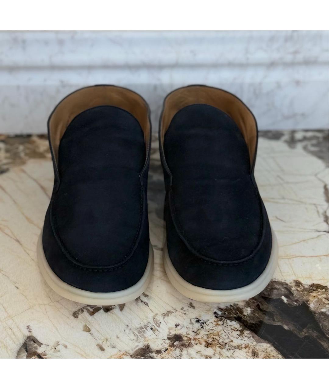 LORO PIANA Черные замшевые лоферы, фото 2