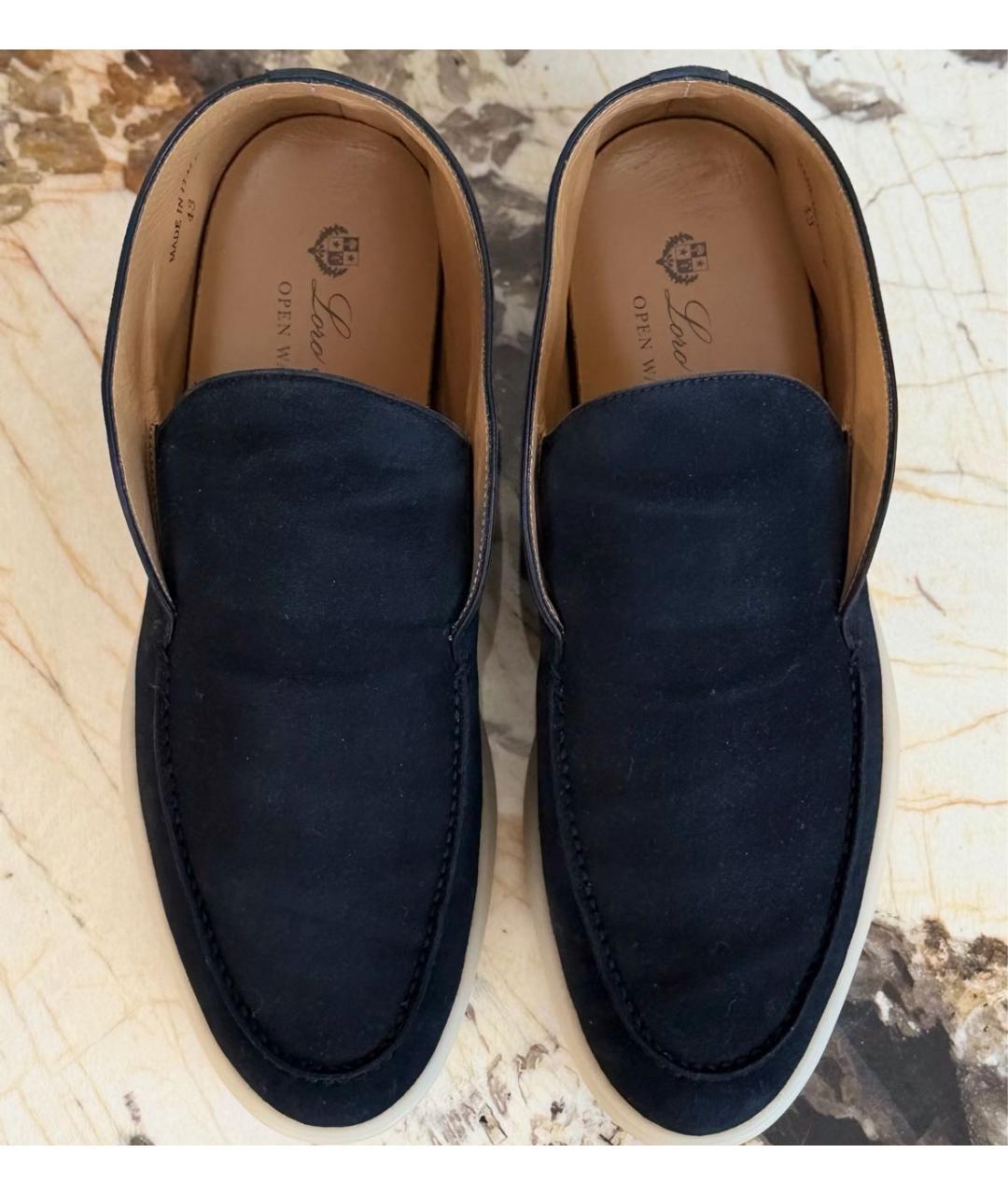 LORO PIANA Черные замшевые лоферы, фото 3