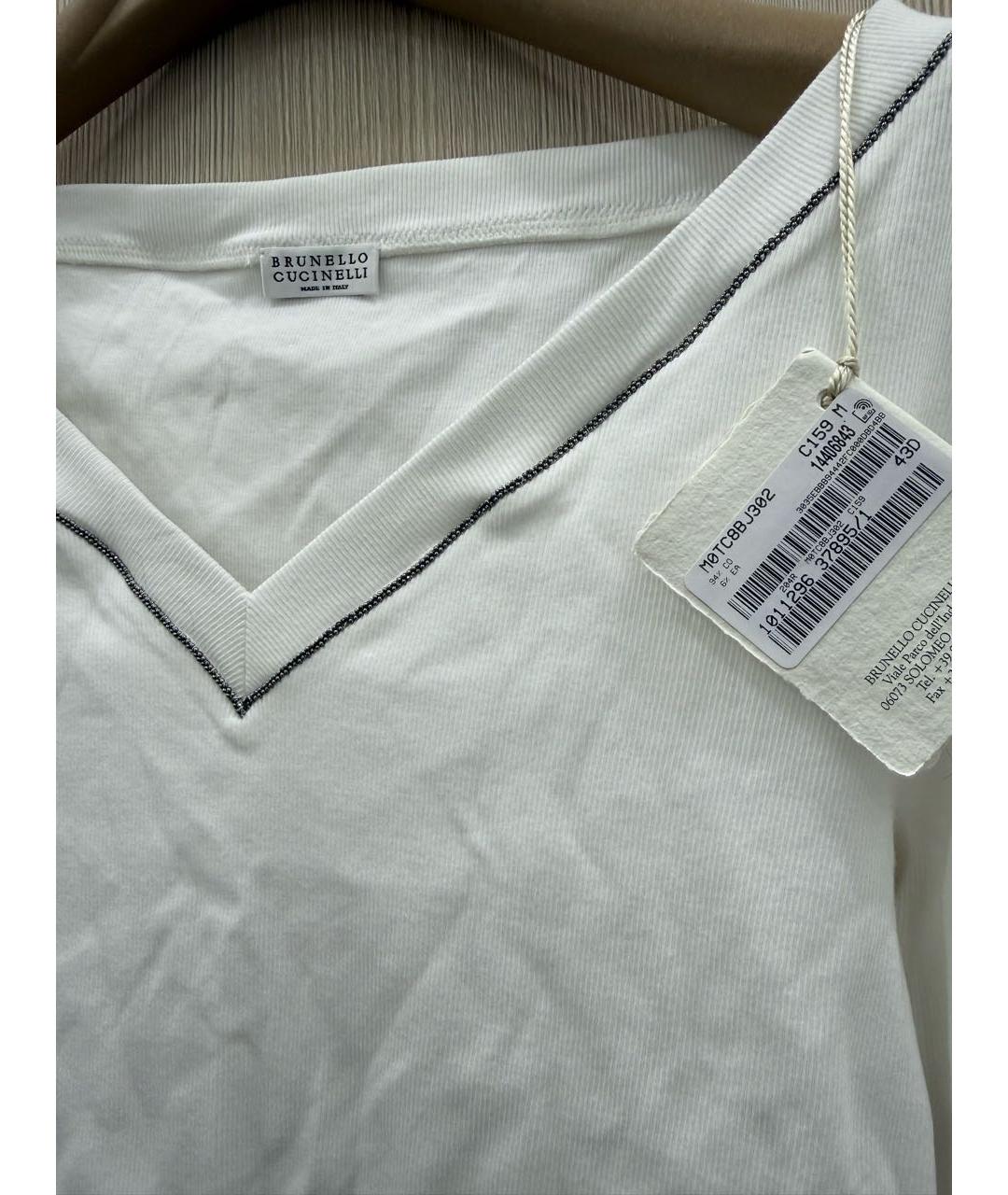 BRUNELLO CUCINELLI Белая хлопковая блузы, фото 2