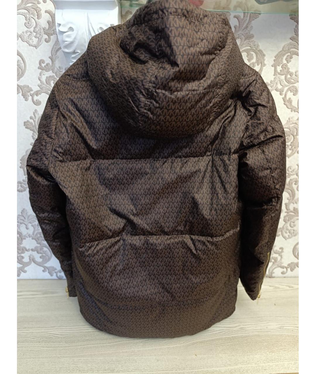 MICHAEL KORS Коричневый полиэстеровый пуховик, фото 2