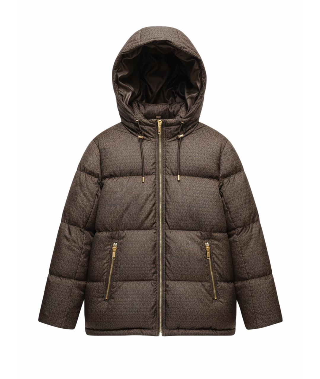 MICHAEL KORS Коричневый полиэстеровый пуховик, фото 1