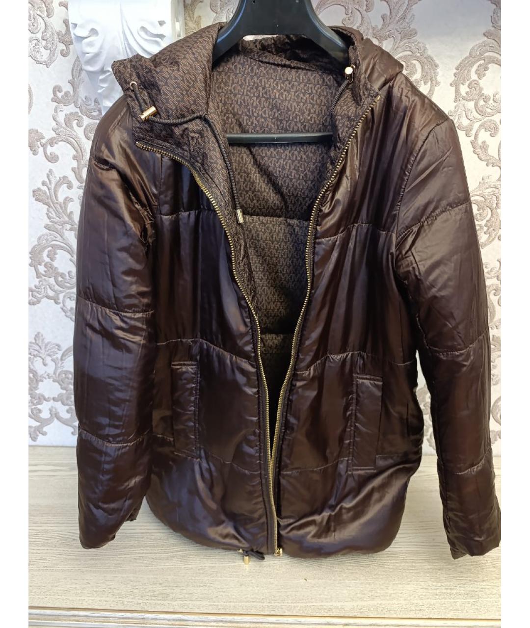 MICHAEL KORS Коричневый полиэстеровый пуховик, фото 4