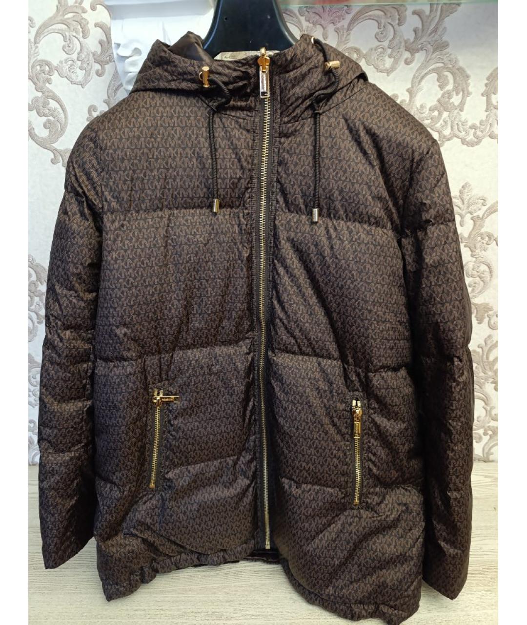 MICHAEL KORS Коричневый полиэстеровый пуховик, фото 5