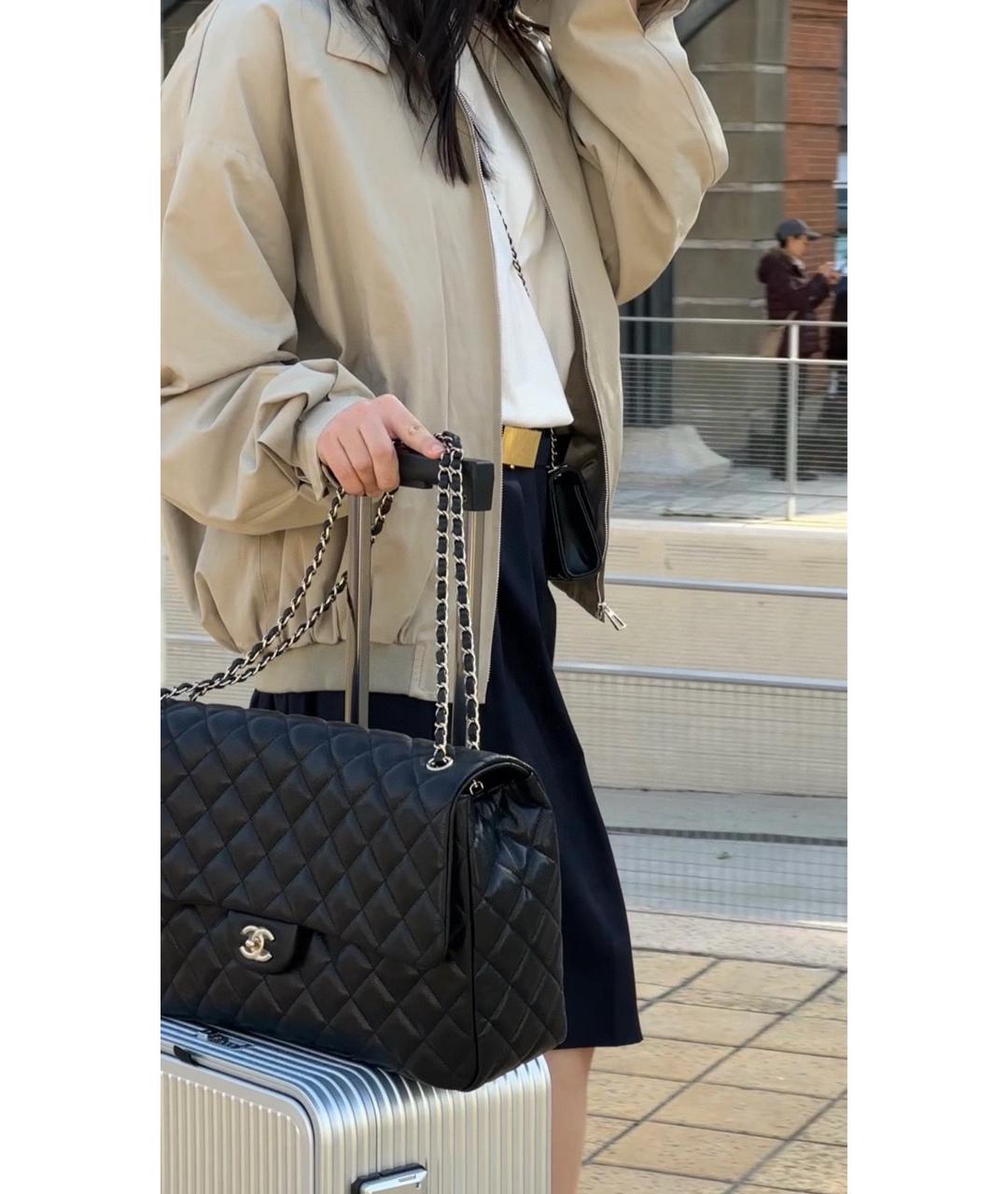 CHANEL Черная кожаная сумка через плечо, фото 7