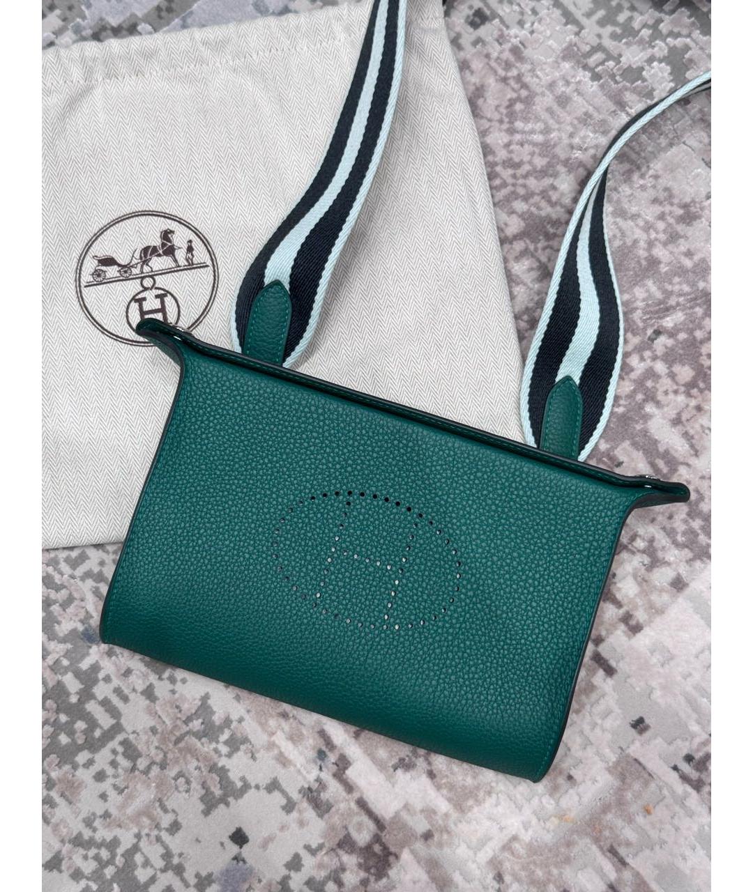 HERMES Зеленая кожаная сумка через плечо, фото 2