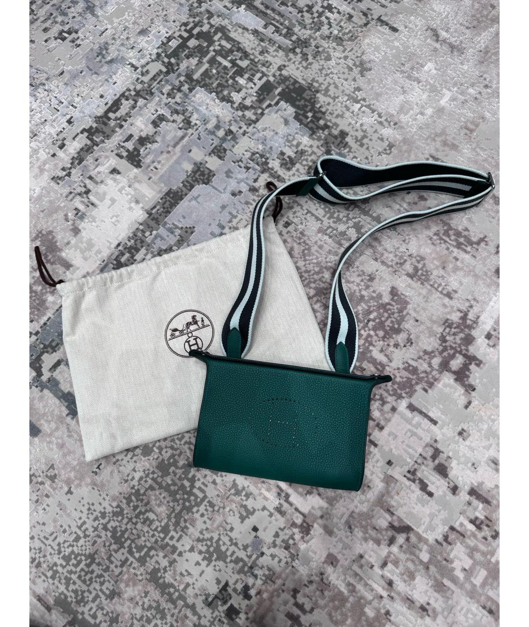 HERMES Зеленая кожаная сумка через плечо, фото 5