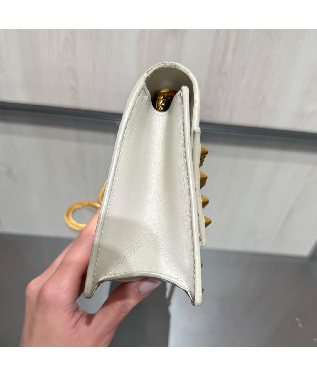 SAINT LAURENT Бежевая кожаная сумка через плечо, фото 4