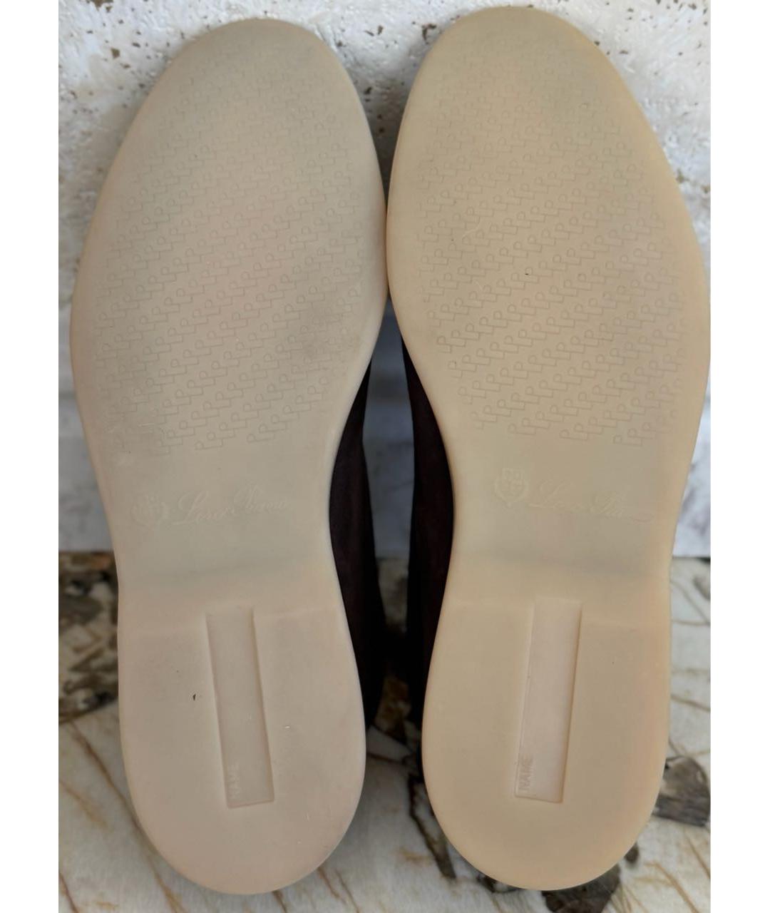 LORO PIANA Коричневые замшевые лоферы, фото 4