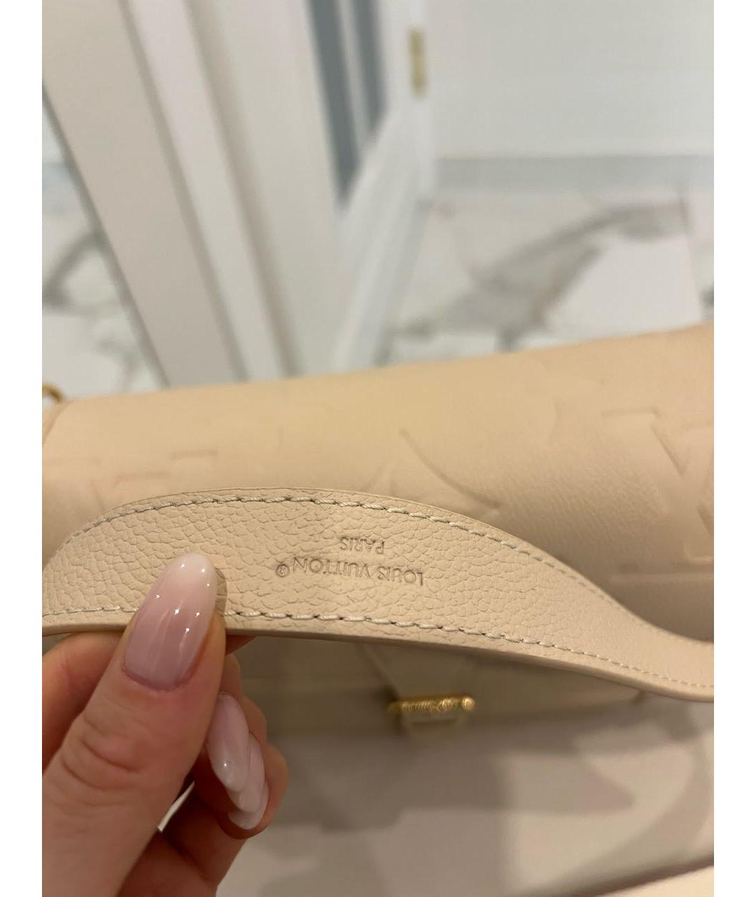 LOUIS VUITTON Бежевая кожаная сумка через плечо, фото 5