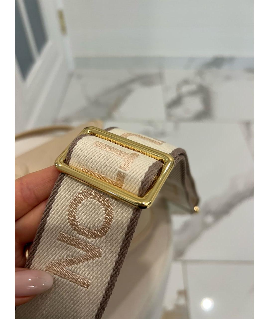 LOUIS VUITTON Бежевая кожаная сумка через плечо, фото 7