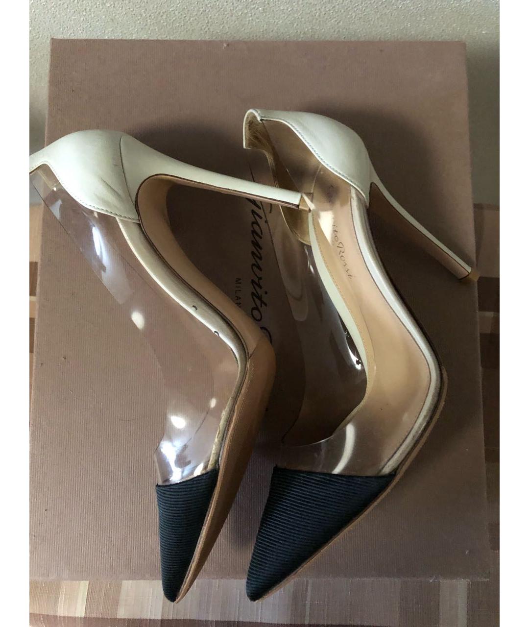 GIANVITO ROSSI Бежевые кожаные туфли, фото 6