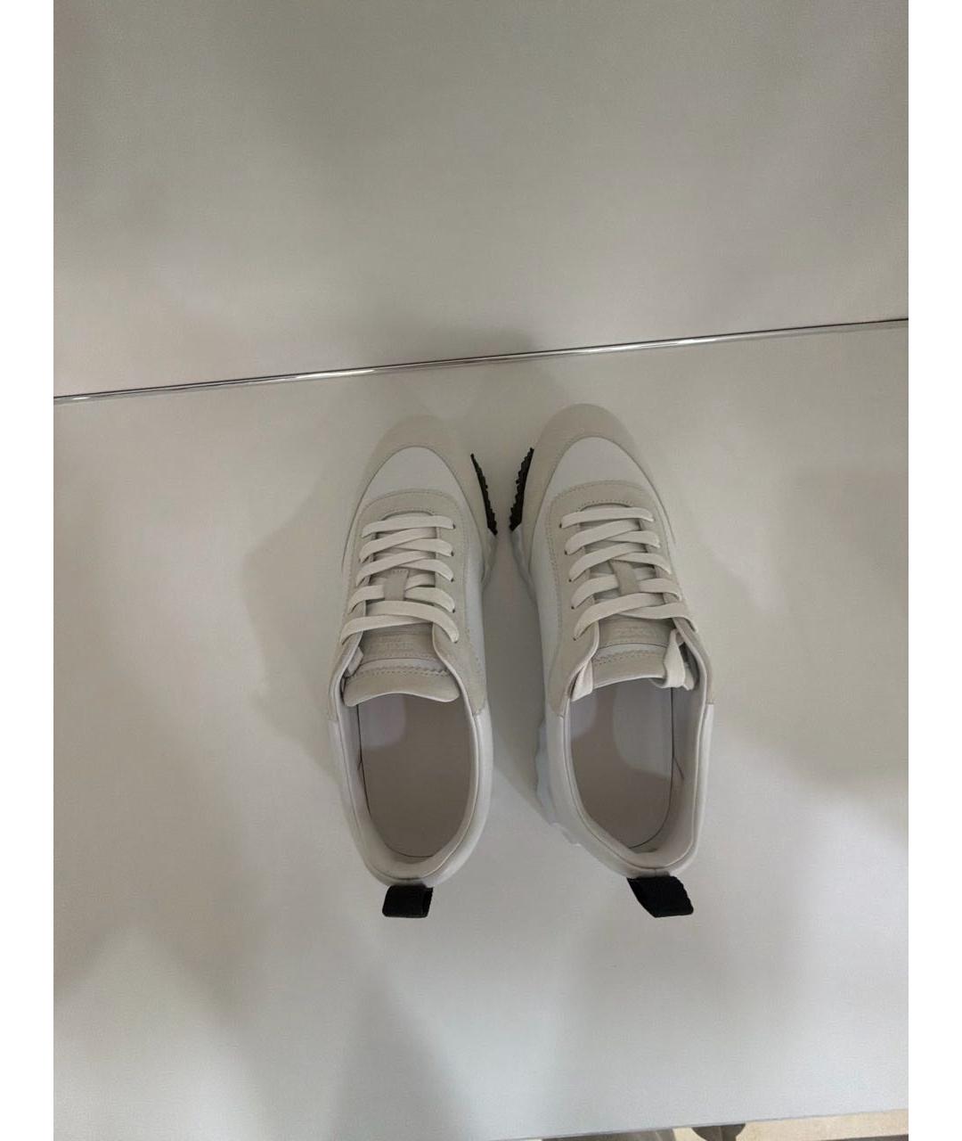 HERMES Белые кожаные кроссовки, фото 3