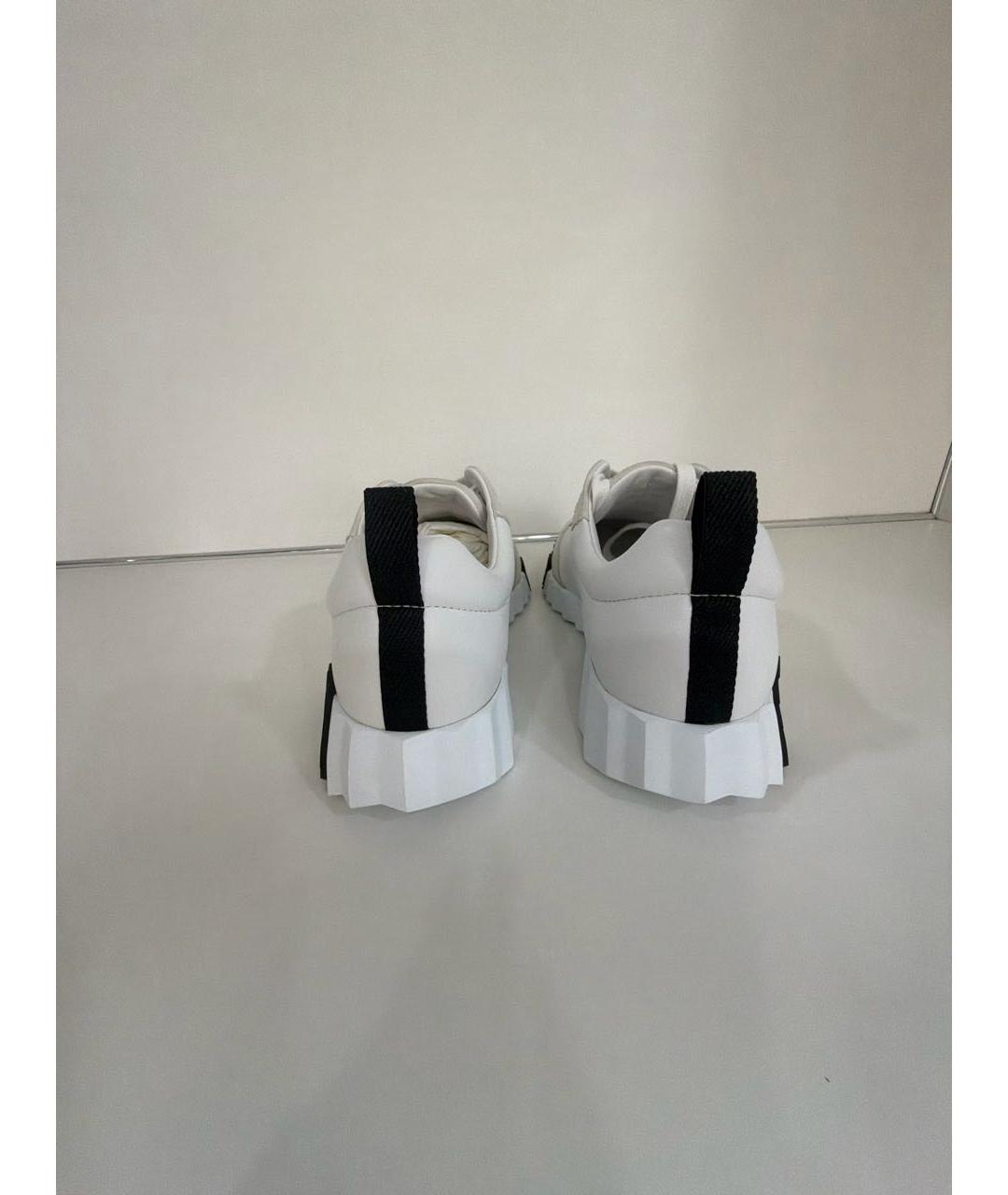 HERMES Белые кожаные кроссовки, фото 4