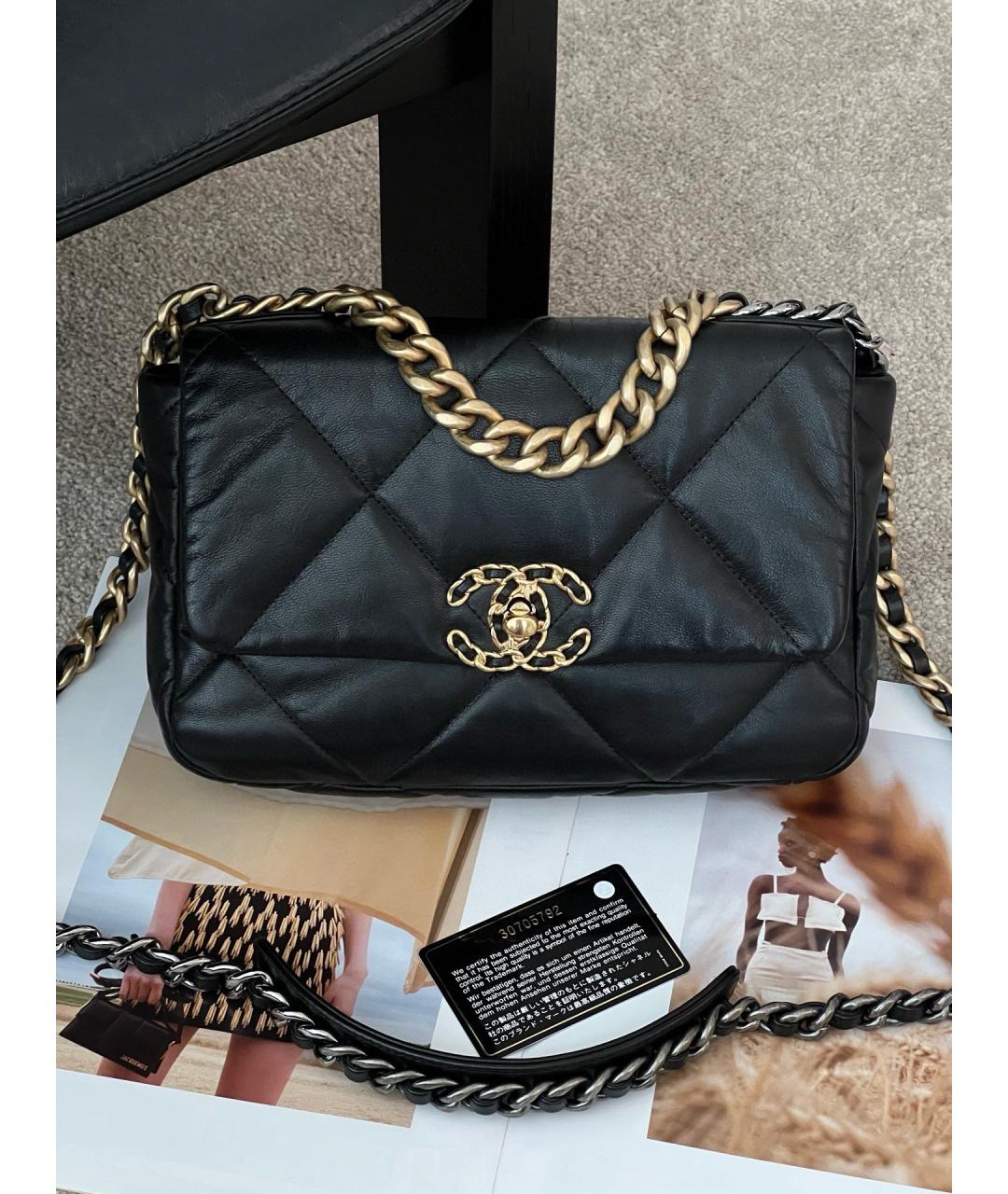 CHANEL Черная кожаная сумка через плечо, фото 10