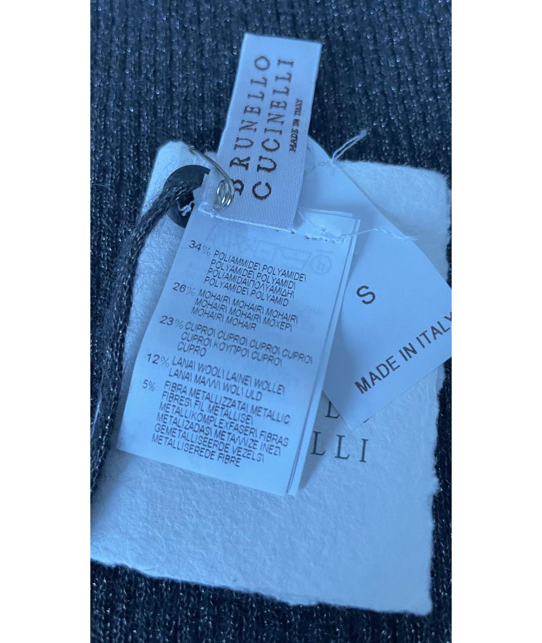 BRUNELLO CUCINELLI Серый шелковый джемпер / свитер, фото 4